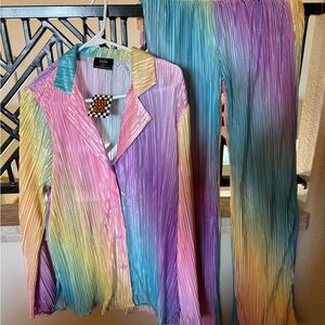 Multicolor Pleated Jumpsuit Dressed in LALA 🦄💕